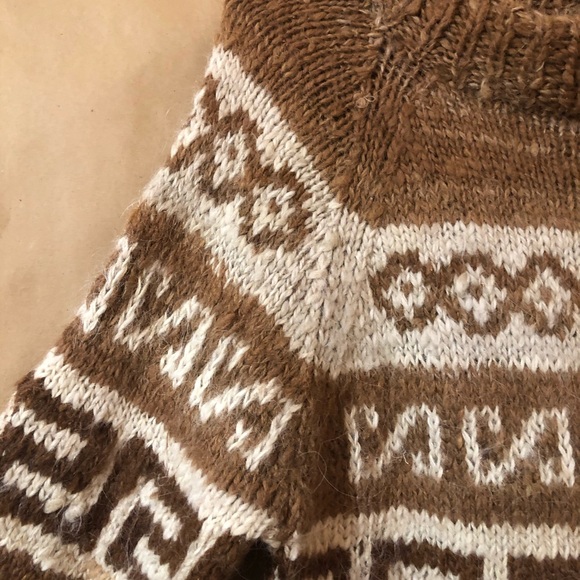 Handmade Bolivian Alpaca Wool Sweater Traditional Andean Folk Knit Pullover - Picture 5 of 12